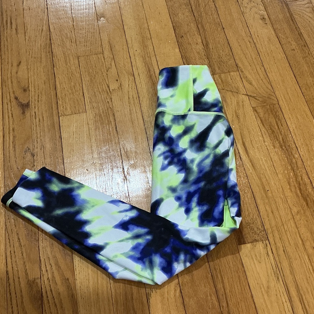 Athleta Women’s Blue and Green Patterned Leggings Size XXS